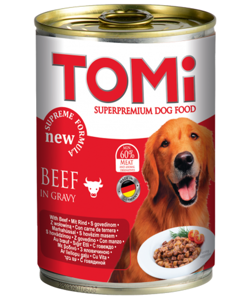 TOMI – שימורים לכלב בטעם בקר 400 גר'