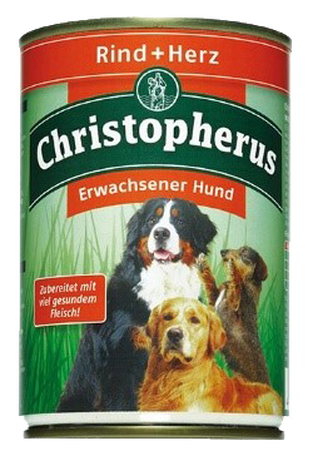Christopherus – מעדן פטה לכלבים בוגרים בטעם בקר לבבות 400 גרם (ללא גלוטן וללא דגנים)