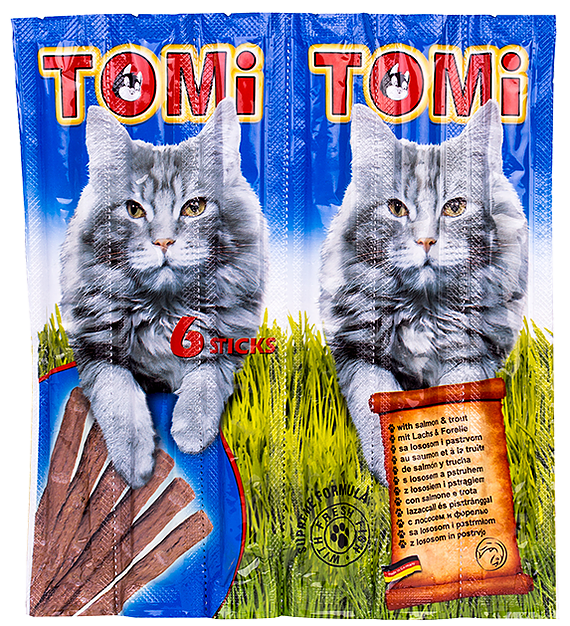 TOMI – סטיק לחתול בטעם סלמון 6 יחידות